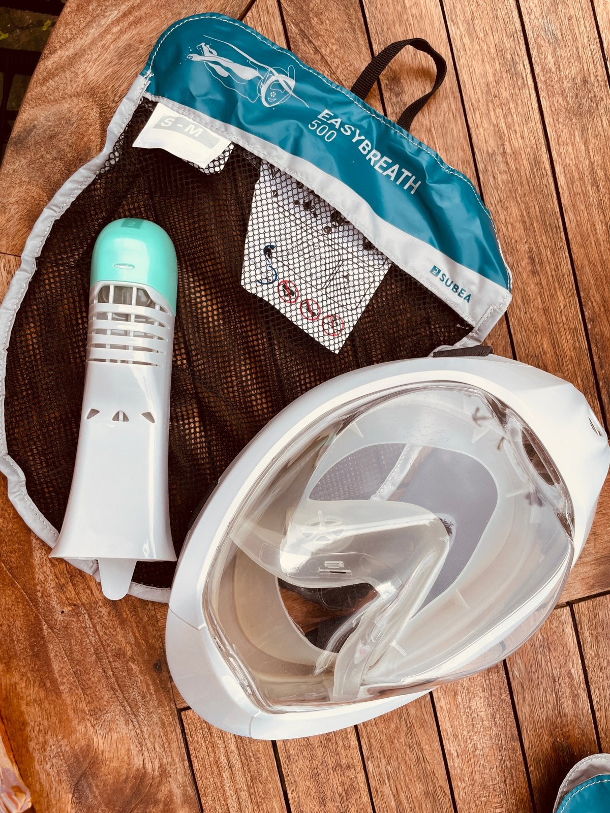 Full face snorkel masker, Ophalen of Verzenden, Zo goed als nieuw, Snorkelmasker
