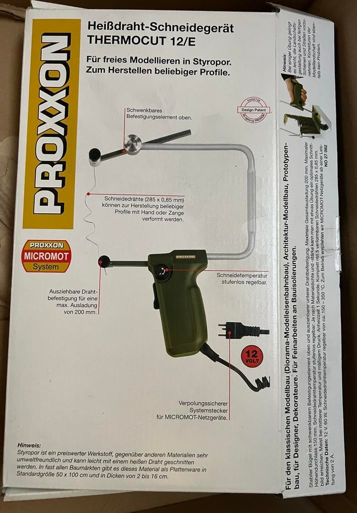Proxxon Thermocut 12/E Hardschuimsnijder excl. lader, Overige merken, Ophalen of Verzenden, Zo goed als nieuw, Groter dan 1:32