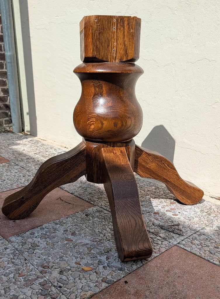 Massief eiken houten tafelpoot – centrale 4-poots voet, Ophalen, Tafelpoot, Gebruikt, 50 tot 100 cm
