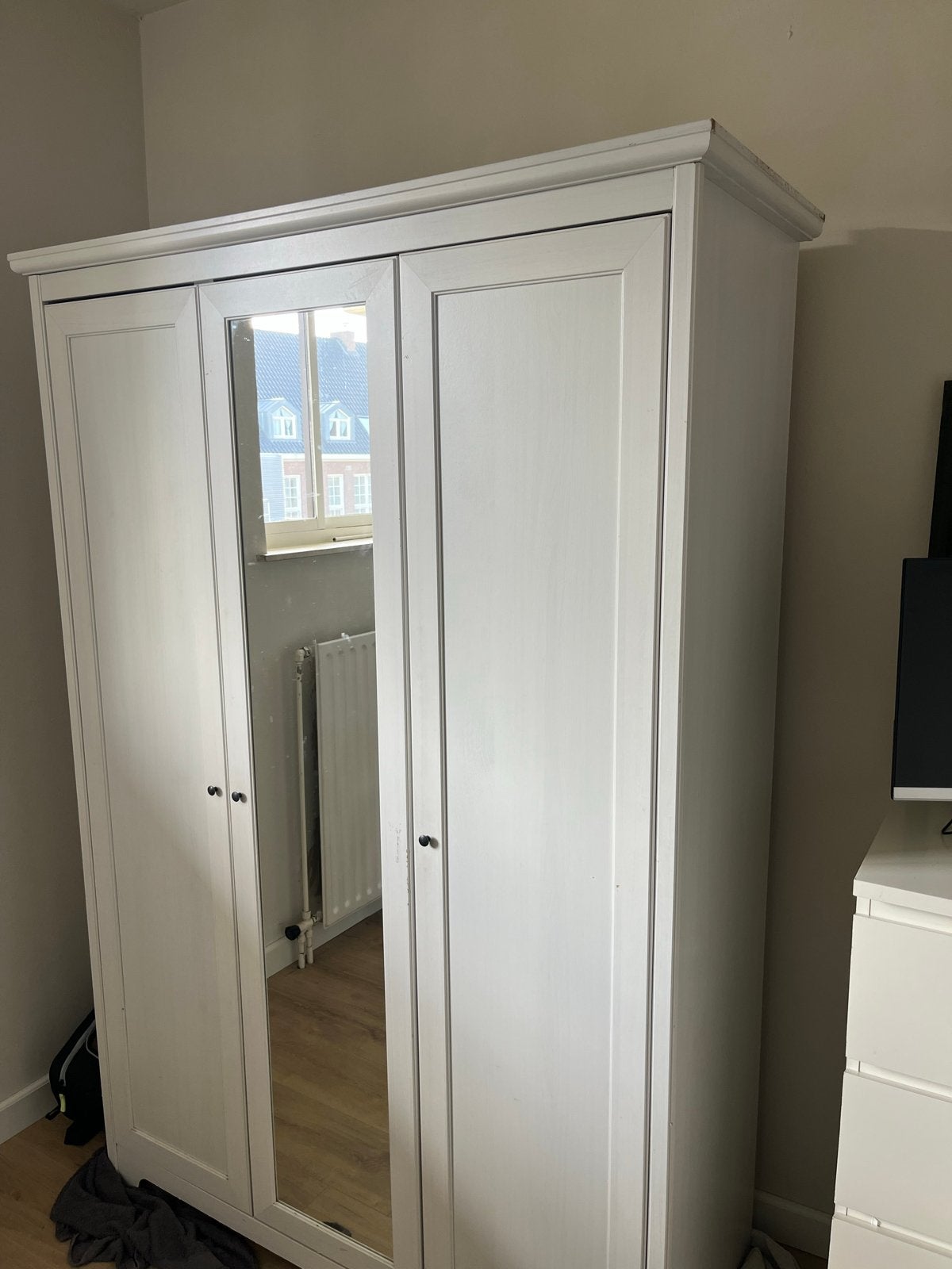 IKEA kledingkast met spiegeldeur - 131x190x53 cm, Ophalen, Gebruikt, 100 tot 150 cm, 150 tot 200 cm