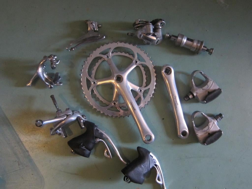 Vintage Campagnolo Record/Chorus 8 speed groep, Fietsen en Brommers, Fietsonderdelen, Ophalen of Verzenden, Gebruikt, Overige typen