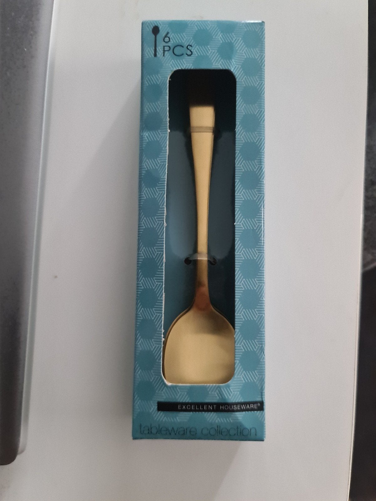 Goudkleurig dessertset - 6 stuks - Excellent Houseware nieuw, Theelepel, Los bestek, Nieuw, Ophalen of Verzenden