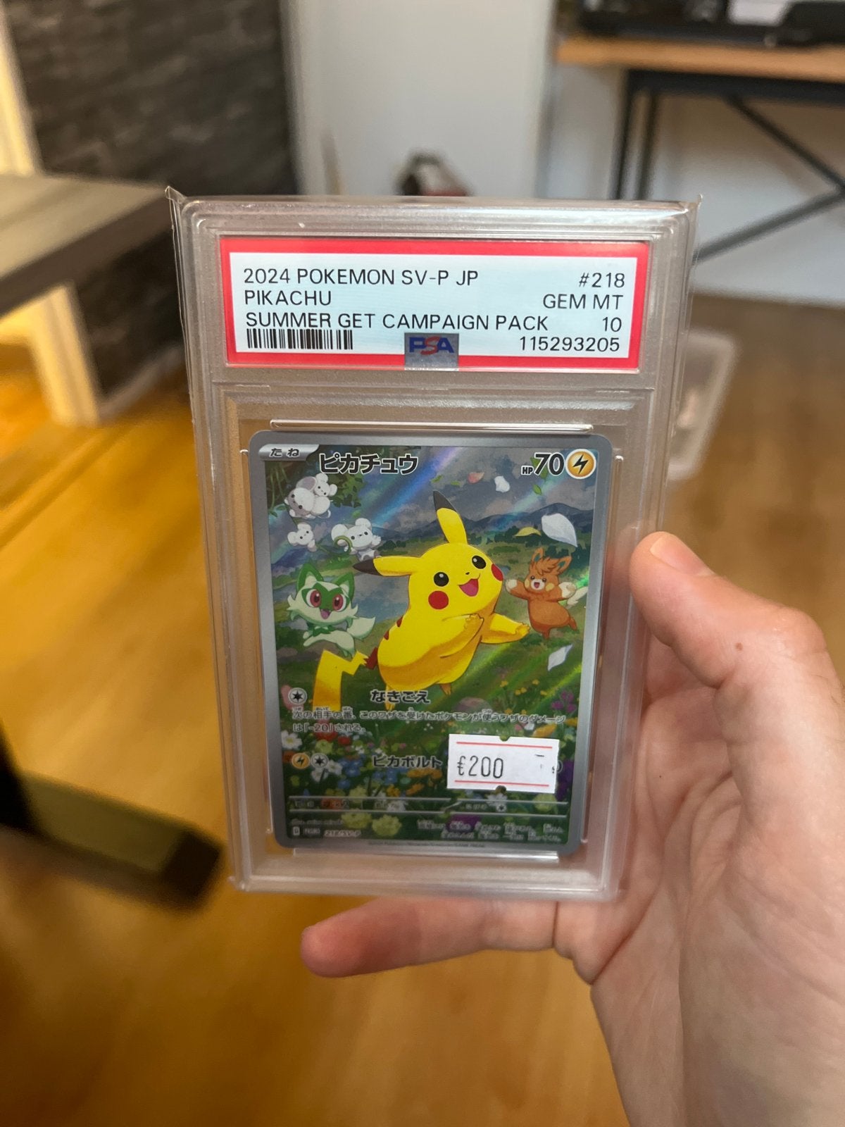 Pikachu 2024 SV-P JP Summer Get Campaign Pack PSA 10, Ophalen of Verzenden, Nieuw, Losse kaart