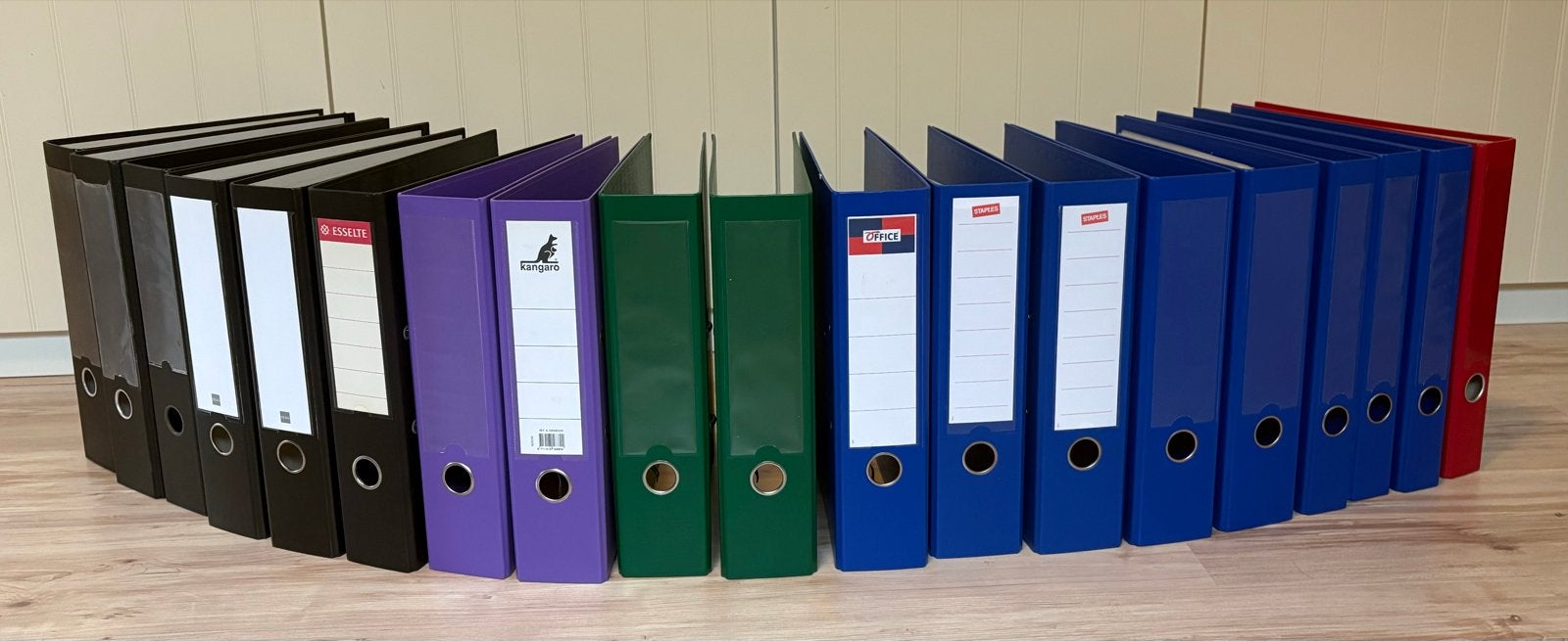 Partij van 20 ordners, diverse kleuren en merken - één koop, Ophalen of Verzenden, Gebruikt, 25 tot 50 cm, Minder dan 100 cm