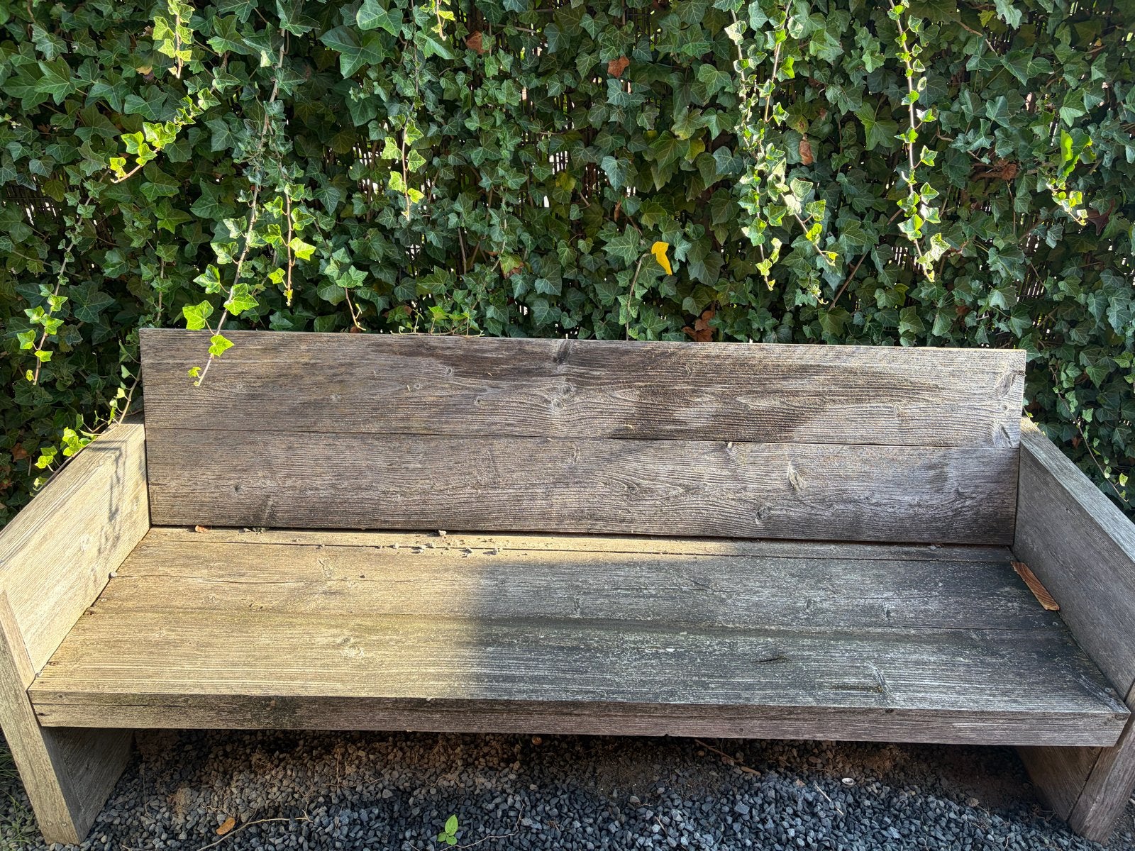 Robuuste houten tuinbank met kussens, Tuin en Terras, Ophalen, Gebruikt, Hout