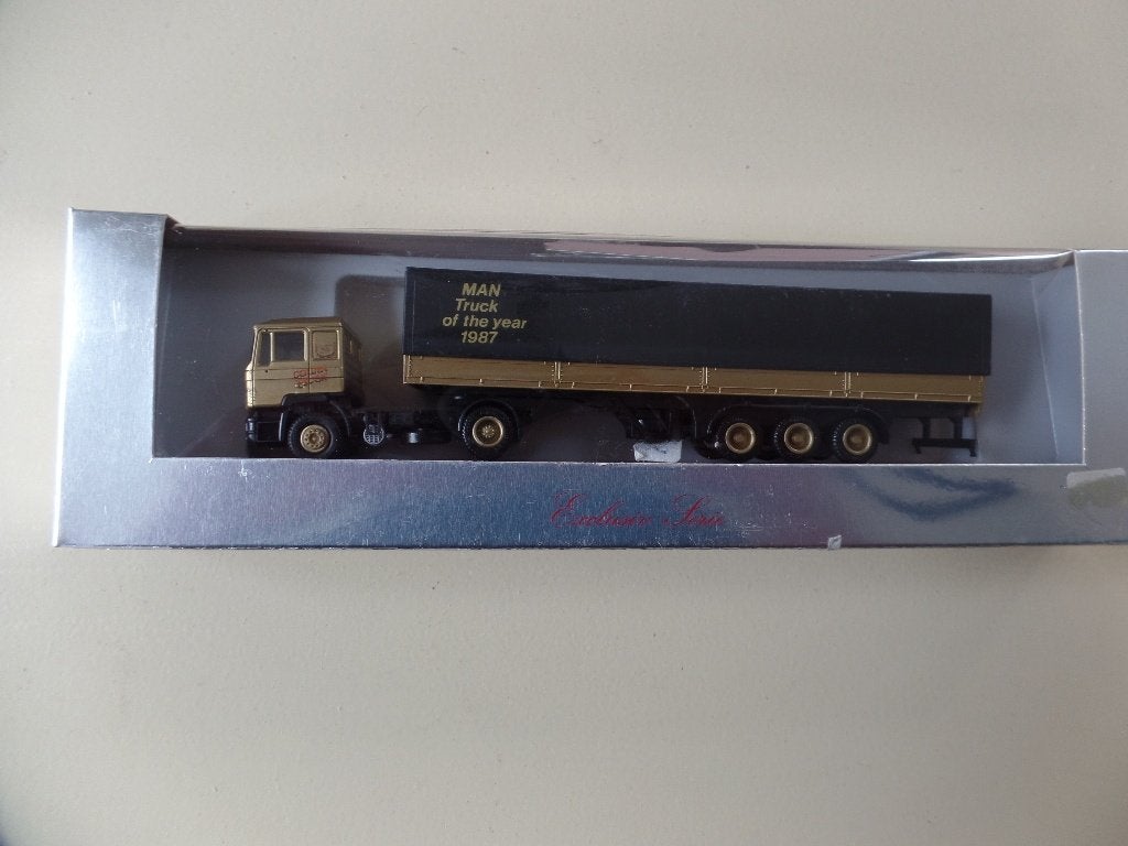 MAN trekker / oplegger Truck of the year 1987 Herpa, Verzenden, Nieuw, Bus of Vrachtwagen, Herpa