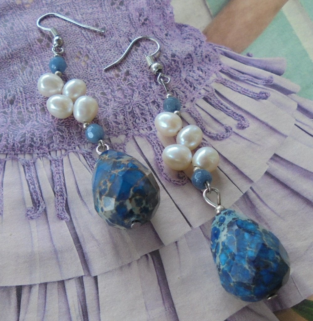 handwerk oorbellen, Sieraden, Tassen en Uiterlijk, Overige materialen, Hangers, Nieuw, Met edelsteen