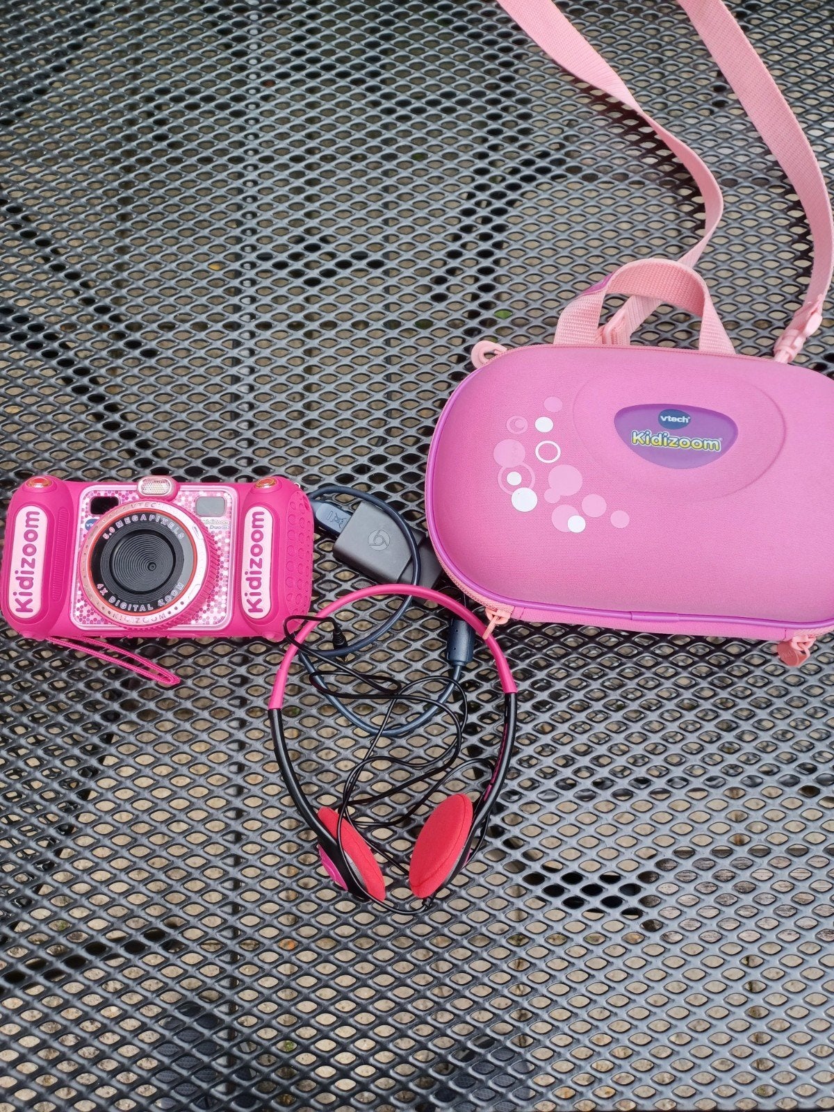 VTech Kidizoom Duo DX kindercamera met tas en koptelefoon, Gebruikt, Ophalen of Verzenden, Overige Merken, Geen optische zoom