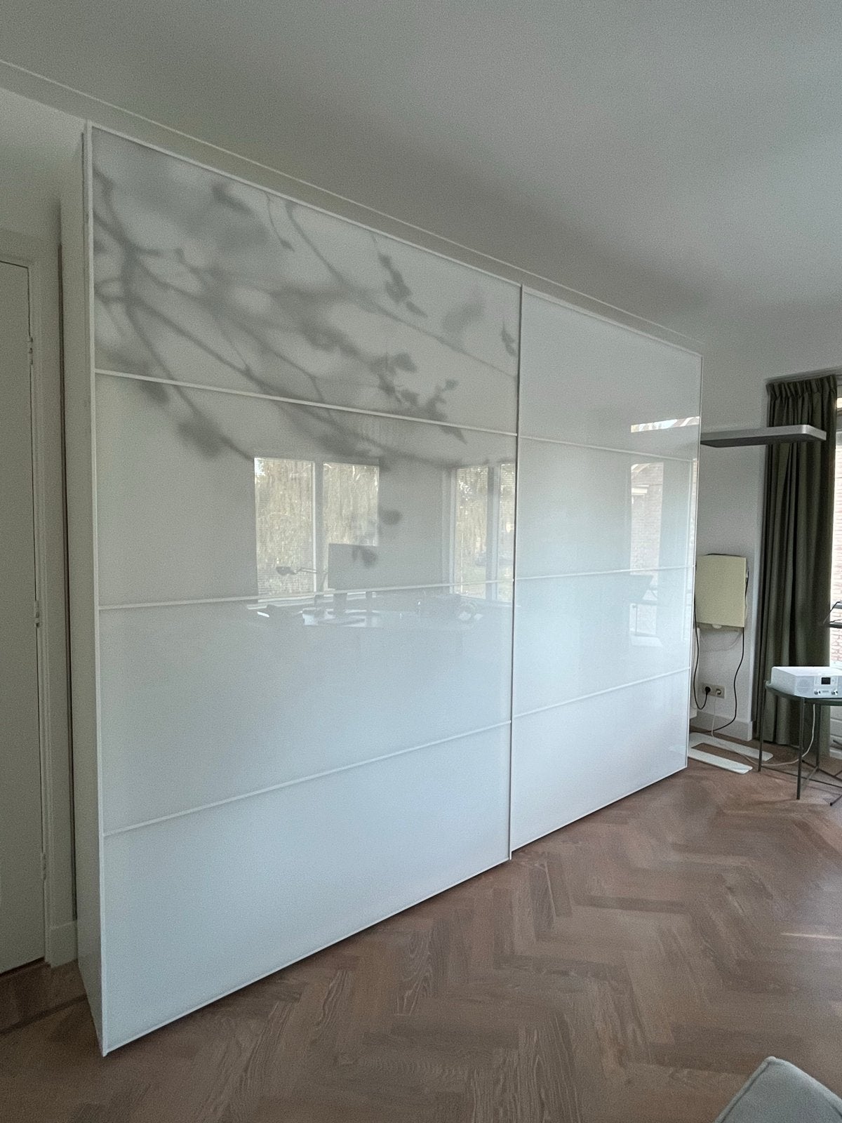 IKEA Pax Schuifdeuren (2x 150 cm breed) met boom-motief, Ophalen, Gebruikt, 200 cm of meer, Glas