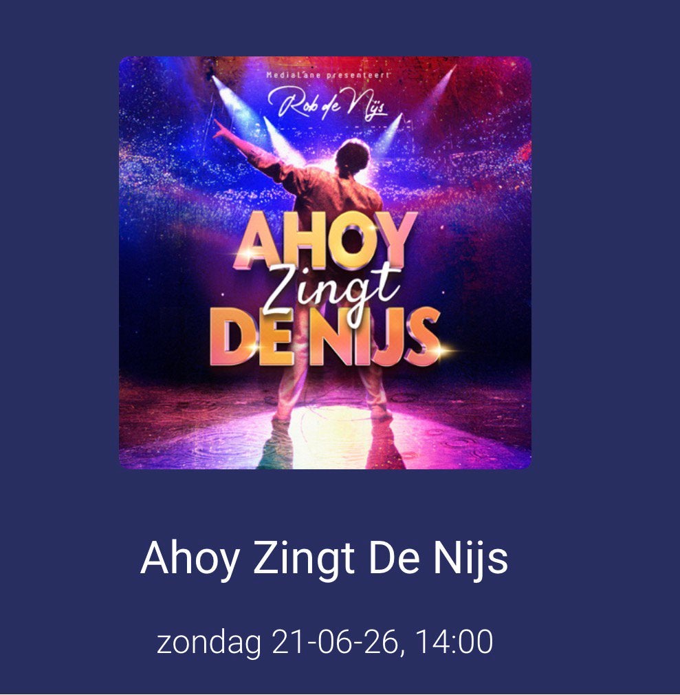 Ahoy zingt de Nijs, Tickets en Kaartjes, Eén persoon