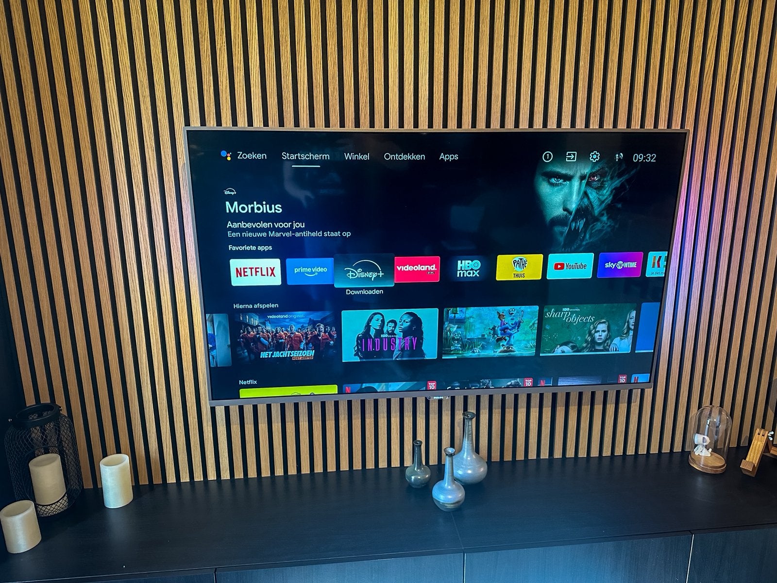 Philips 55 inch 4K Ambilight TV – werkt, met donkere balk, Ophalen, Gebruikt, Tv en Weergevers