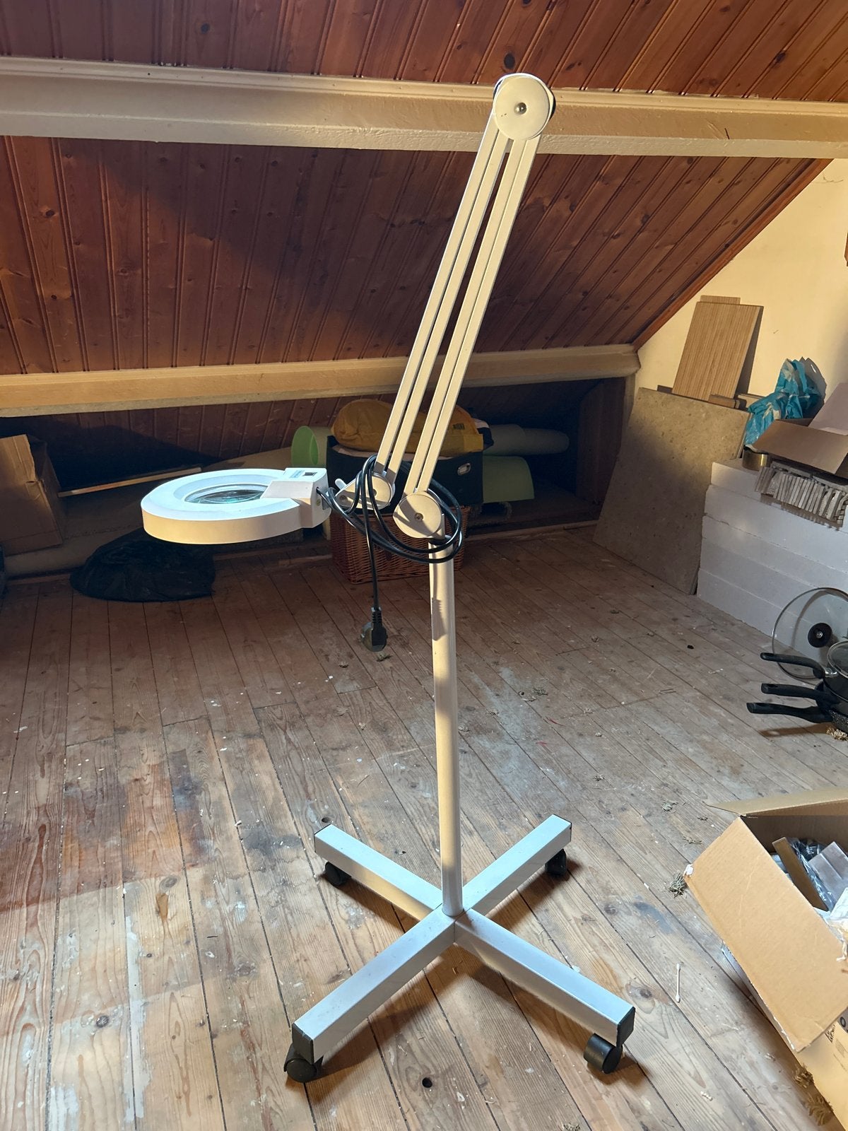 Verrijdbare loeplamp met LED-verlichting, Wit, Overige merken, Gebruikt, Overige fittingen