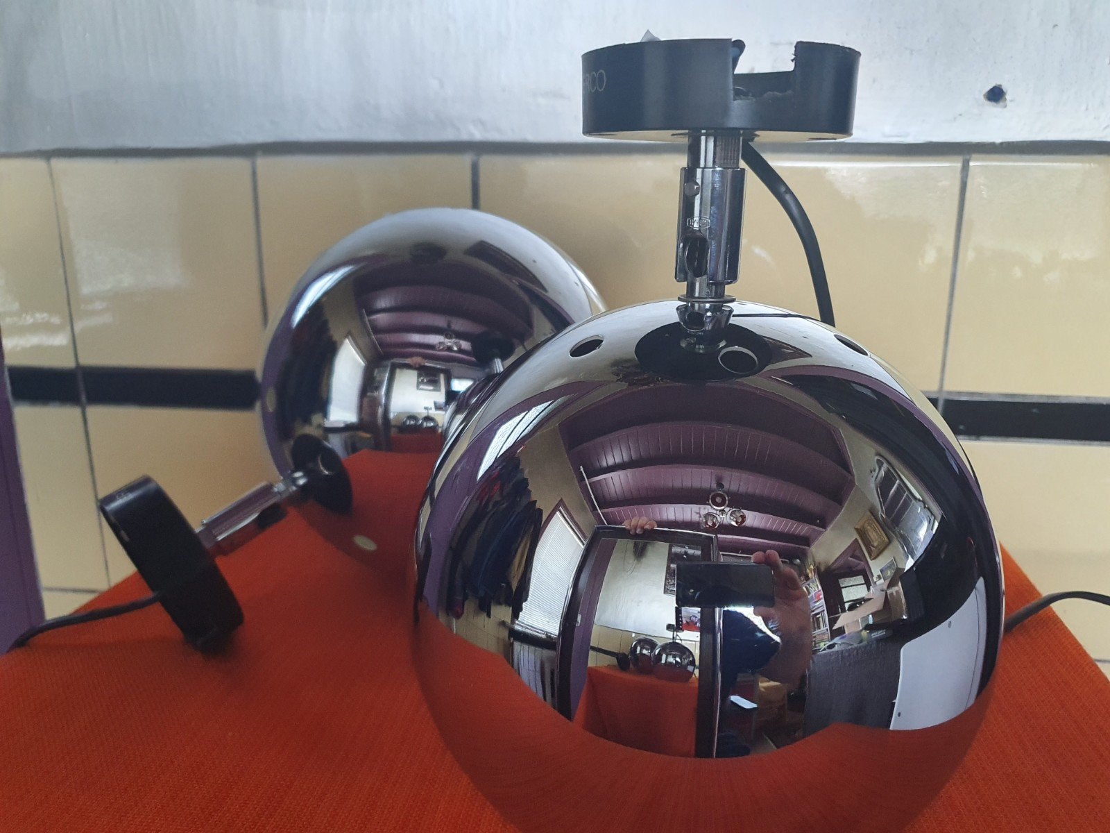 Vintage Erco bollamp bolspot jaren 60/70  €65,-, Gebruikt, Metaal, Space age 70s 60s, E27 (groot)