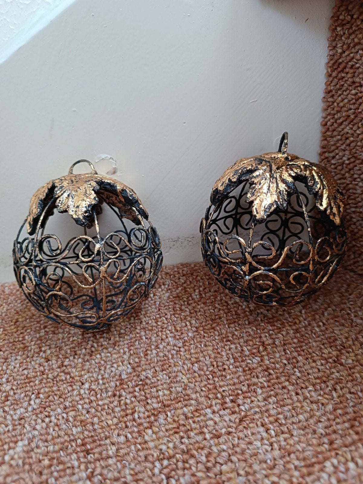Kerstbal metaal set van 2, Ophalen of Verzenden
