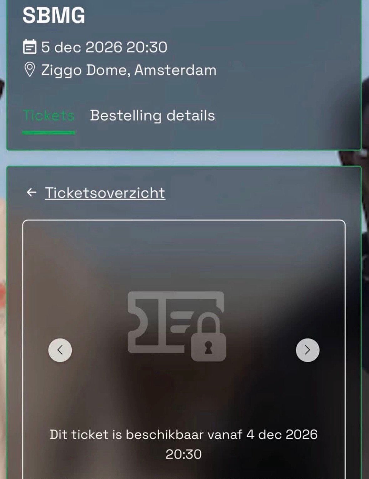 Sbmg tickets 5 december, Tickets en Kaartjes, Eén persoon, December
