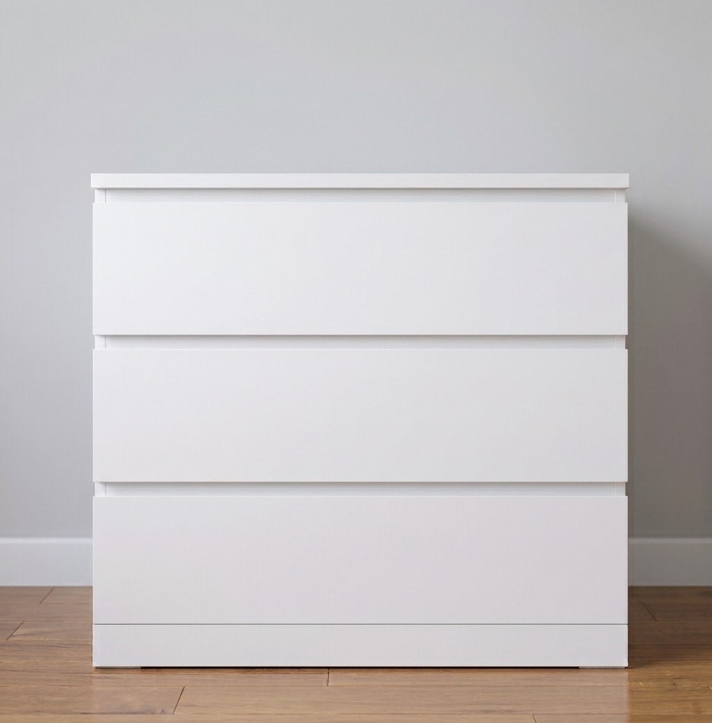 Ikea Malm ladekast wit met 3 lades, Huis en Inrichting, Ophalen, Gebruikt, 50 tot 100 cm, 3 of 4 laden