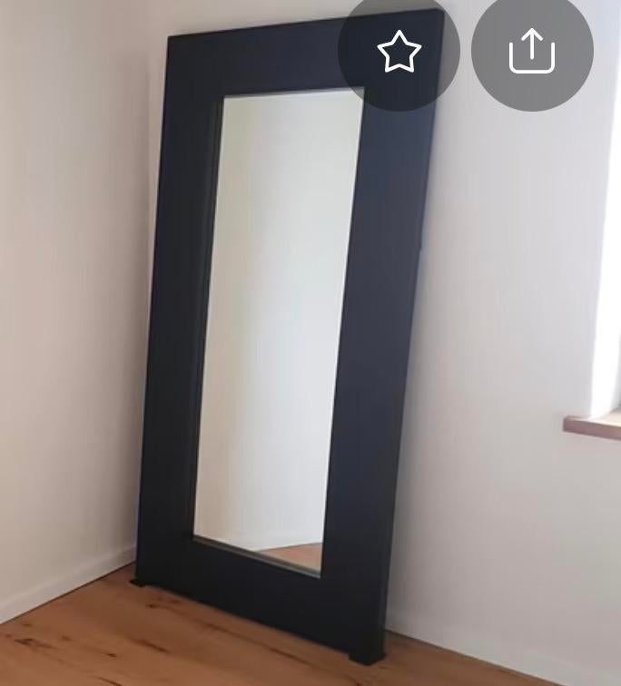 IKEA Mongstad Grote Spiegel Zwart, Huis en Inrichting, Woonaccessoires | Spiegels, Ophalen, Gebruikt, 200 cm of meer, 75 tot 100 cm