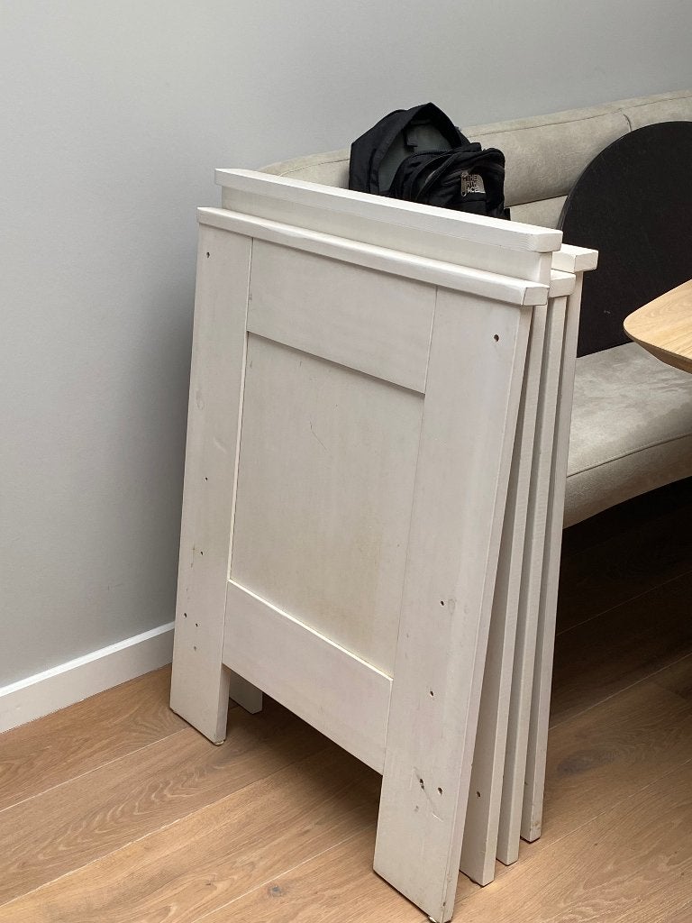 Wit  white wash ledikantje / houten babybedje, Ophalen, Gebruikt, Ledikant
