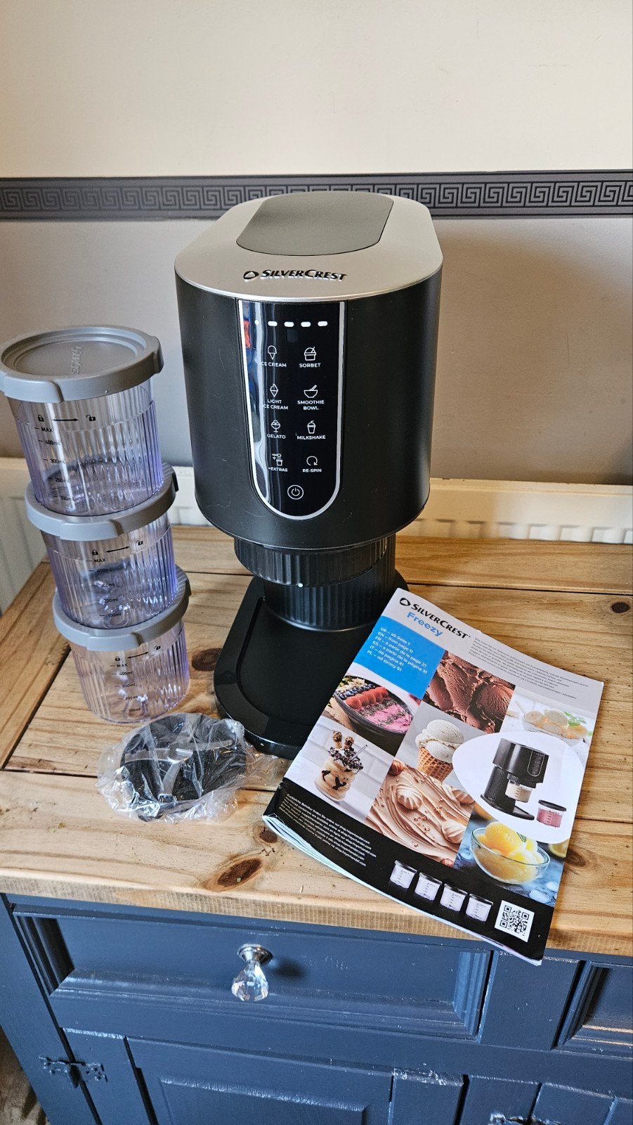 Silvercrest Freezy IJsmachine met 3 bekers, Witgoed en Apparatuur, Ophalen, Zo goed als nieuw