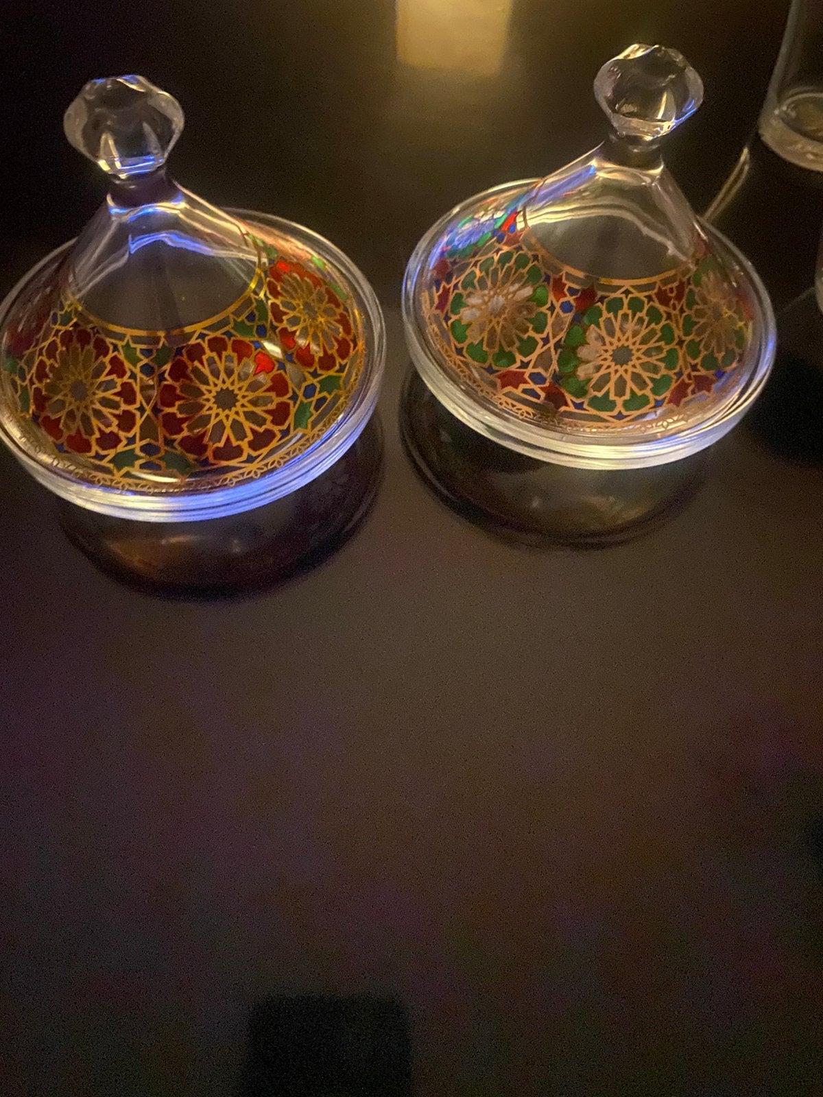 Tajine van glas met zeer mooi decoratie, Ophalen of Verzenden, Zo goed als nieuw, Overige materialen