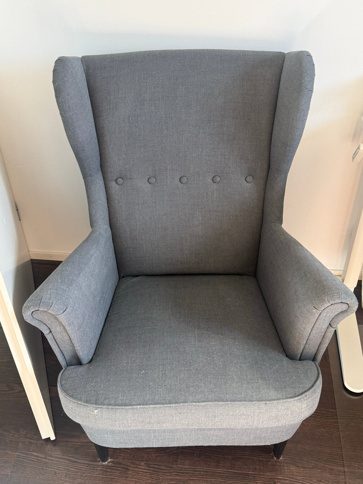IKEA Strandmon oorfauteuil - Grijs, Ophalen, Gebruikt, Stof, 75 tot 100 cm