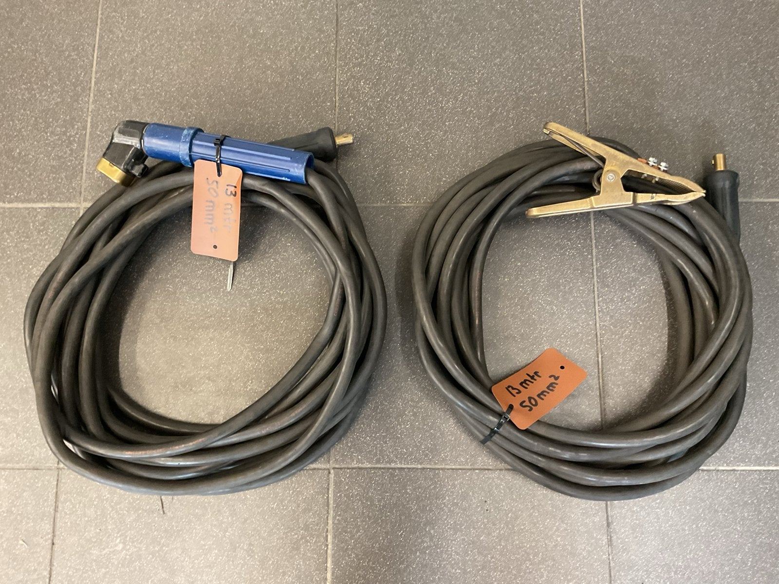 Laskabel 13 meter en massakabel 13 meter 50mm2 Dinse, Ophalen of Verzenden, Zo goed als nieuw, 250 ampère of meer, Elektroden