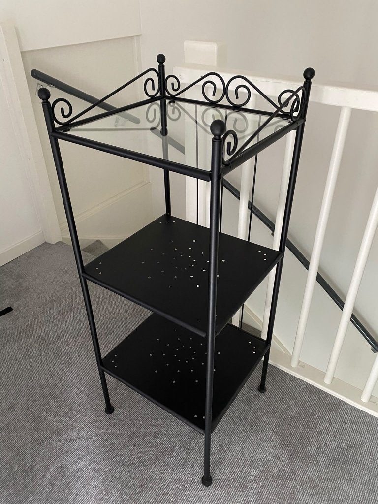 Zwart metalen stellingkast (IKEA RÖNNSKÄR), Ophalen, Zo goed als nieuw