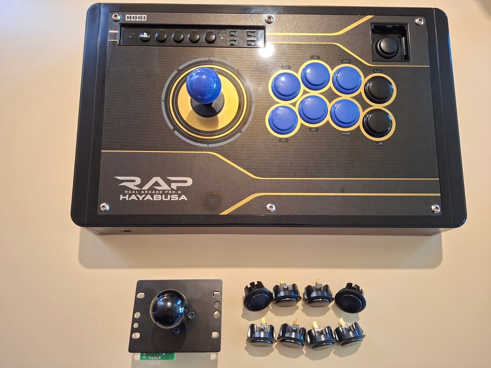Hori RAP N Hayabusa Fightstick met Sanwa upgrades, Ophalen of Verzenden, Overige merken, Gebruikt