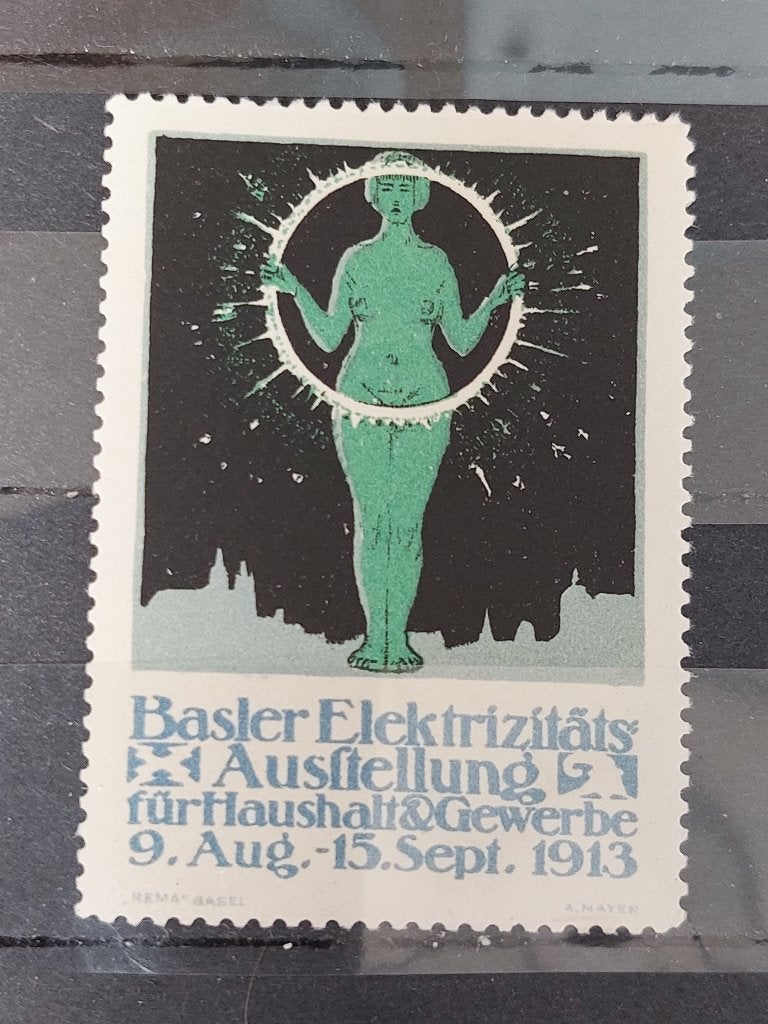 Zwitserland cinderella Basler Elektrizitäts Ausstellung 1913, Postzegels en Munten, Ophalen of Verzenden, Postfris