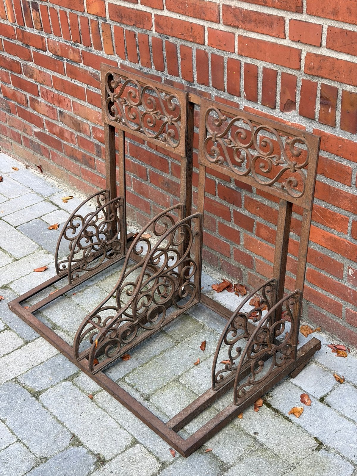Zwaar gietijzer fietsenrek, Tuin en Terras, Gebruikt, ., Ophalen of Verzenden, .