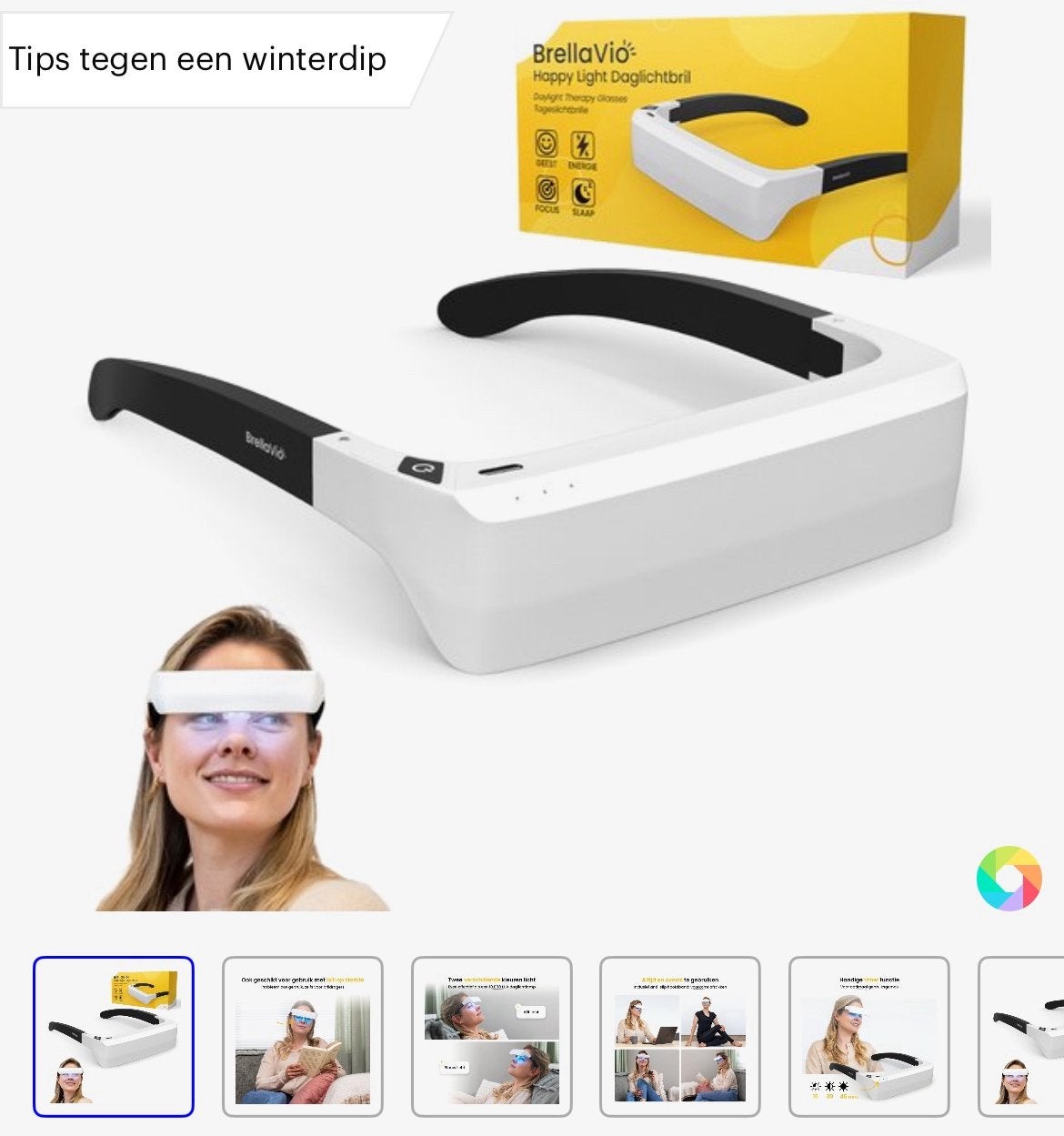 Brellavio Daglichtbril - Lichttherapiebril - Nieuw in doos, Ophalen of Verzenden, Nieuw, Overige typen