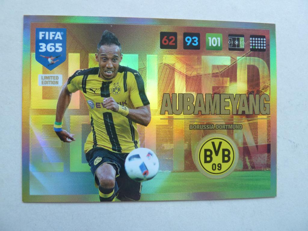 Fifa 365  Limited Edition card.  Aubameyang   Borussia, Ophalen of Verzenden, Zo goed als nieuw, Buitenlandse clubs, Overige typen