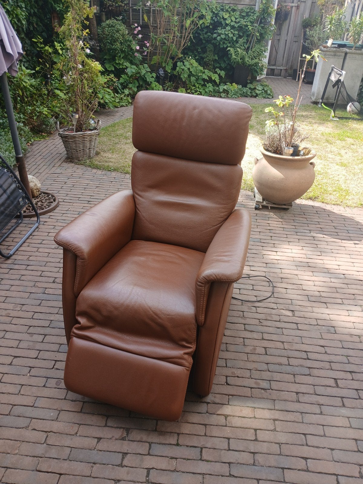 Prominent Relaxfauteuil - Bruin Leer - Sta Op Stoel, Ophalen, Gebruikt, Bruin, Modern, Comfort