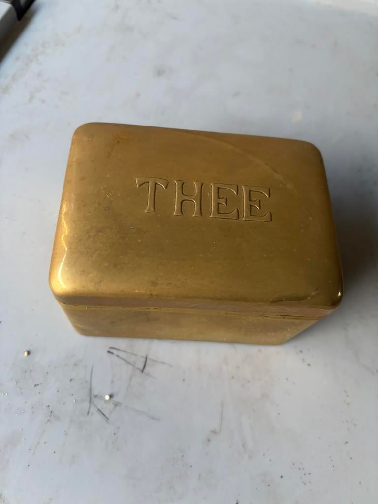 Antieke theedoos, koper, Antiek en Kunst, Ophalen, Koper