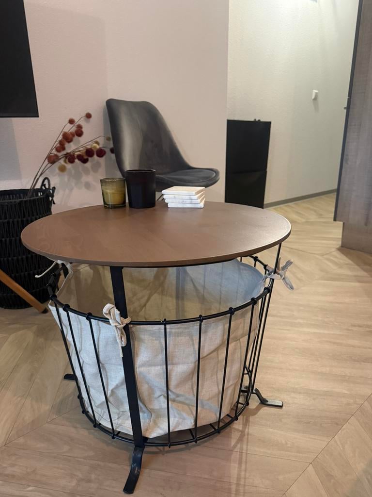 Opbergtafel met houtentafelblad IKEA, Huis en Inrichting, Tafels | Bijzettafels, Ophalen, Minder dan 55 cm, Zo goed als nieuw