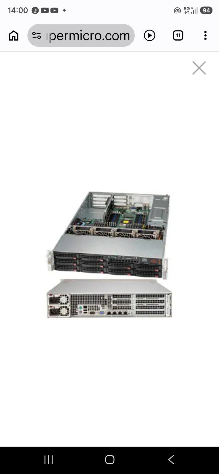 Supermicro server 20-core / 40-thread — 64GB ECC, IPMI, Computers en Software, Servers, Gebruikt, 2 tot 3 Ghz, 64 GB, Hot swappable onderdelen