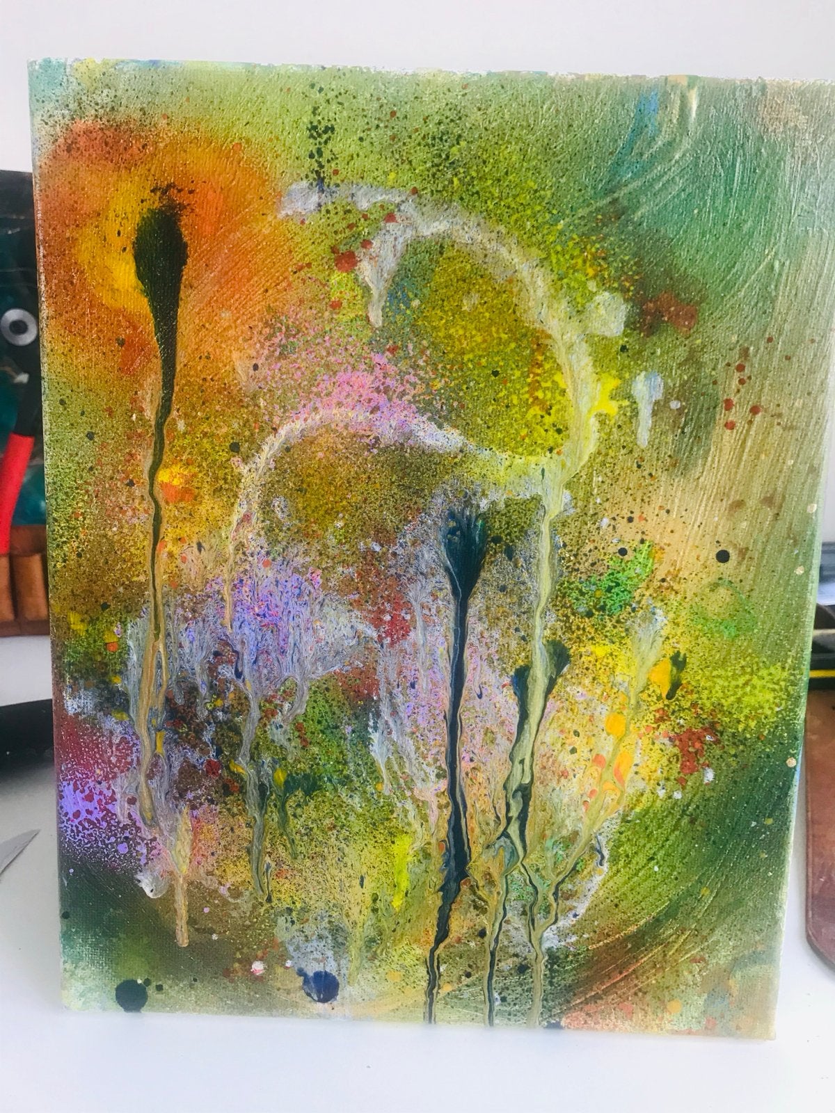 Abstracte Kleurexplosie op Canvas, Ophalen of Verzenden