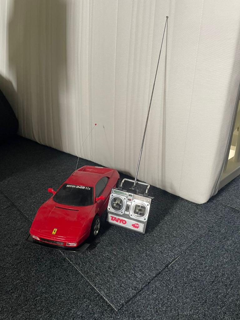 Vintage Taiyo Ferrari 328 TB RC Auto met Afstandsbediening, Elektro, Gebruikt, Ophalen of Verzenden, Schaal 1:10