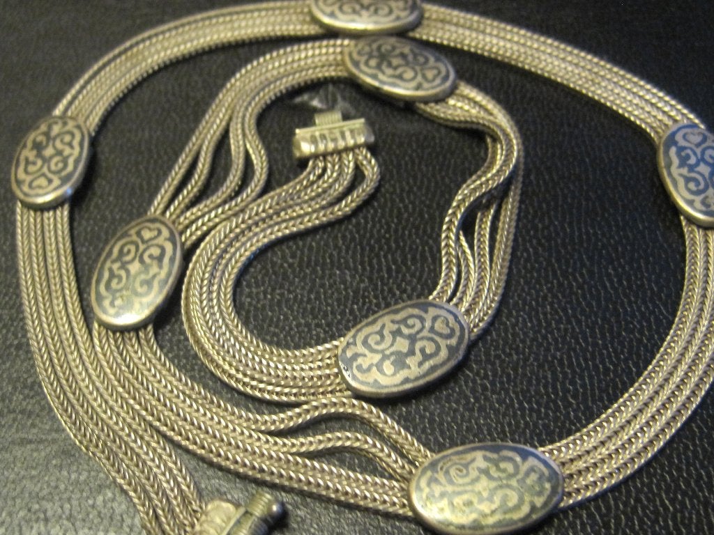 Antiek zilver design ketting collier 41 cm, Antiek en Kunst, Ophalen, Zilver