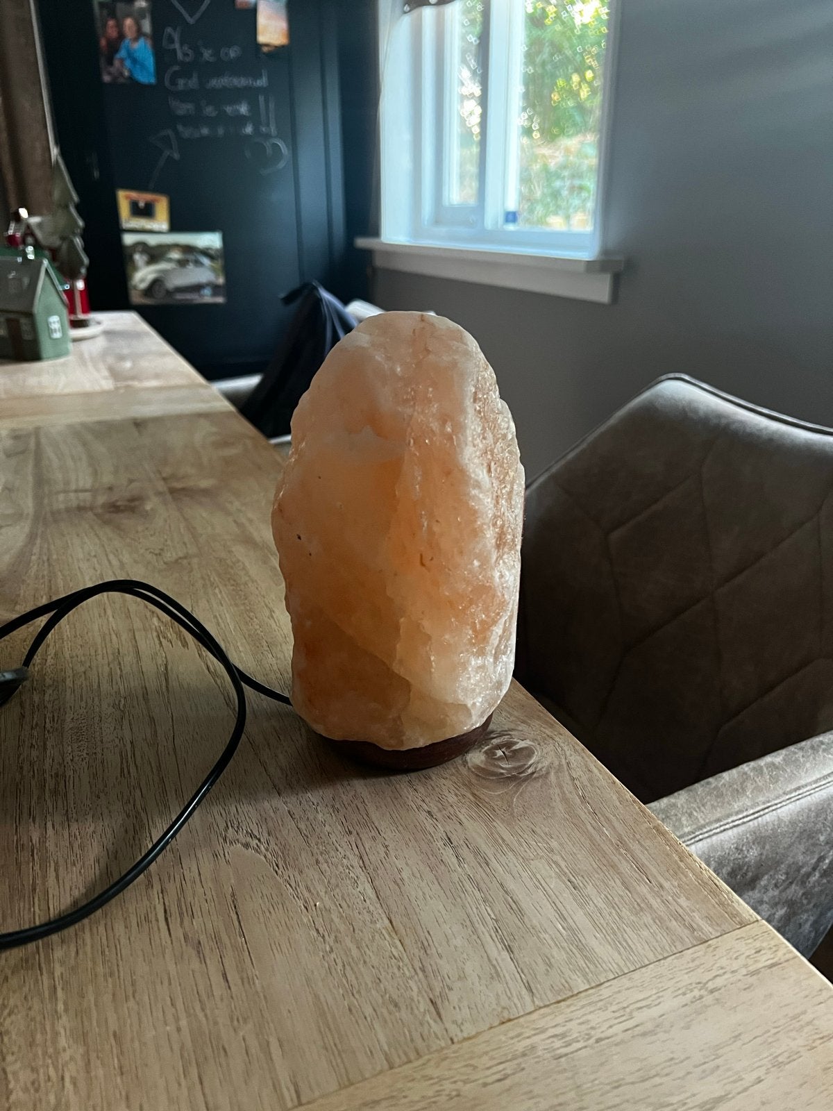 Himalaya Zoutsteen Lamp - Zo goed als nieuw, Met schakelaar, Verzenden, Zo goed als nieuw, Oranje