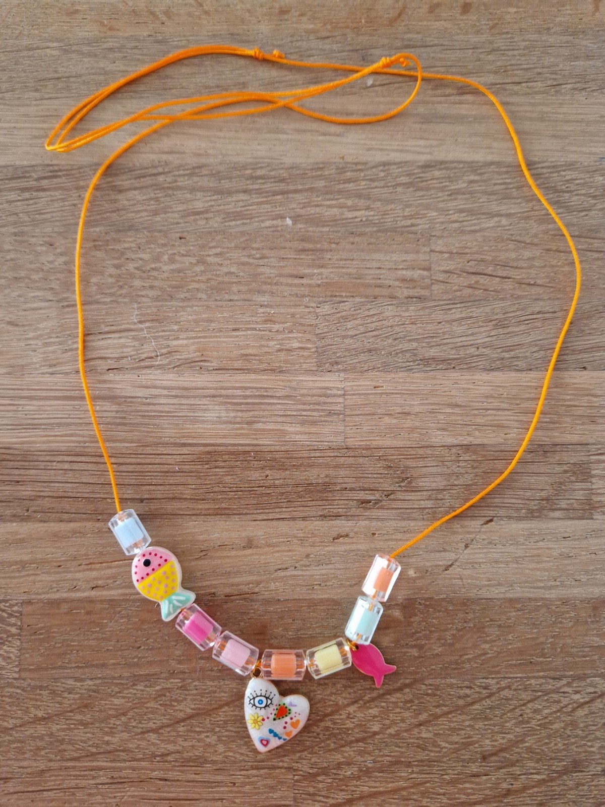 Vrolijke oranje zomer ketting voor dames, Ophalen of Verzenden, Nieuw, Oranje, Armband