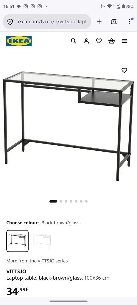 bureau tafel study laptop table, Zwart, Metaal, 45 cm, Ophalen of Verzenden