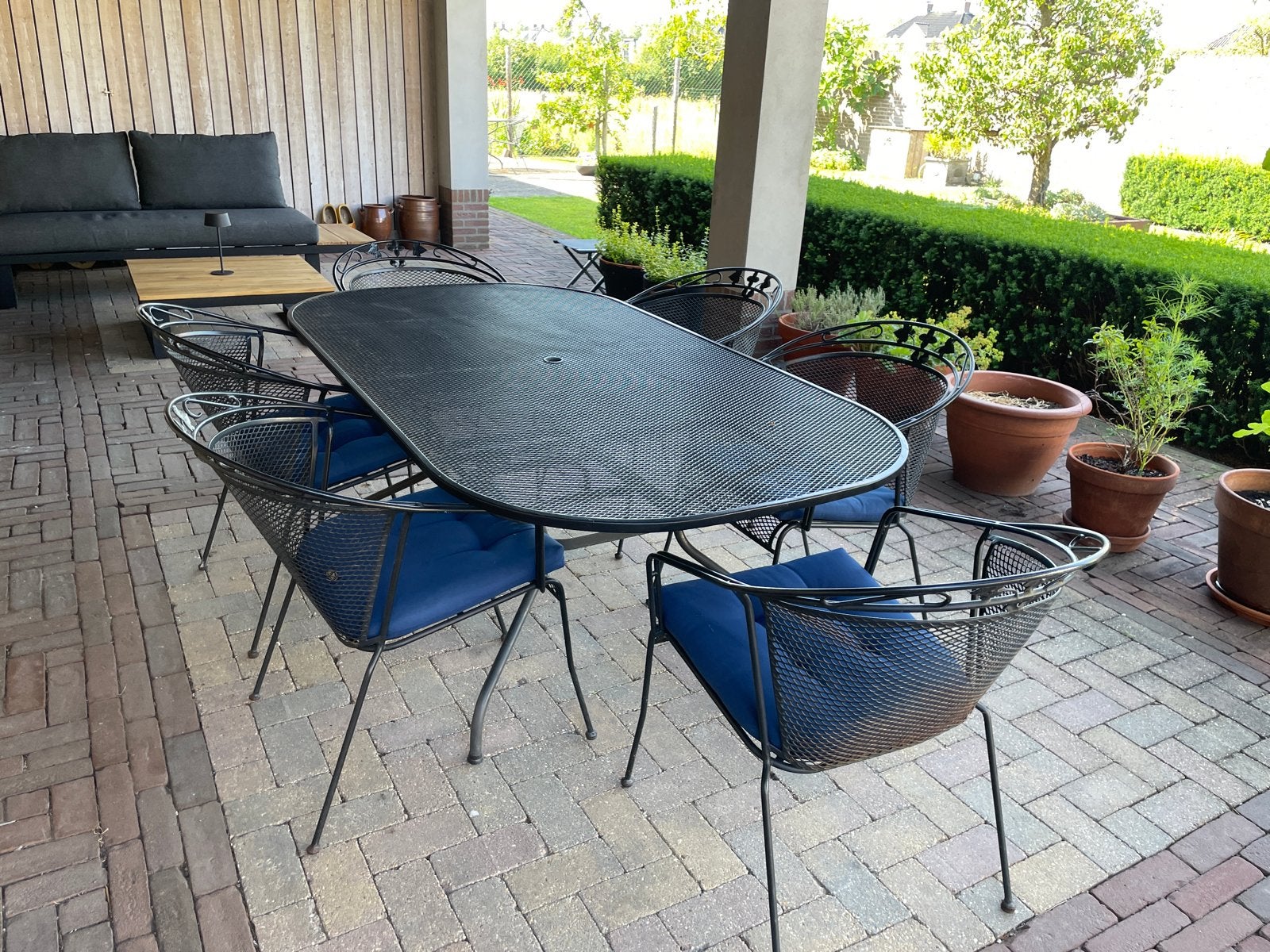 Royal Garden / Kettler stalen tuinset, 6 stoelen incl kussen, Ophalen, Overige materialen, Gebruikt, Eettafel