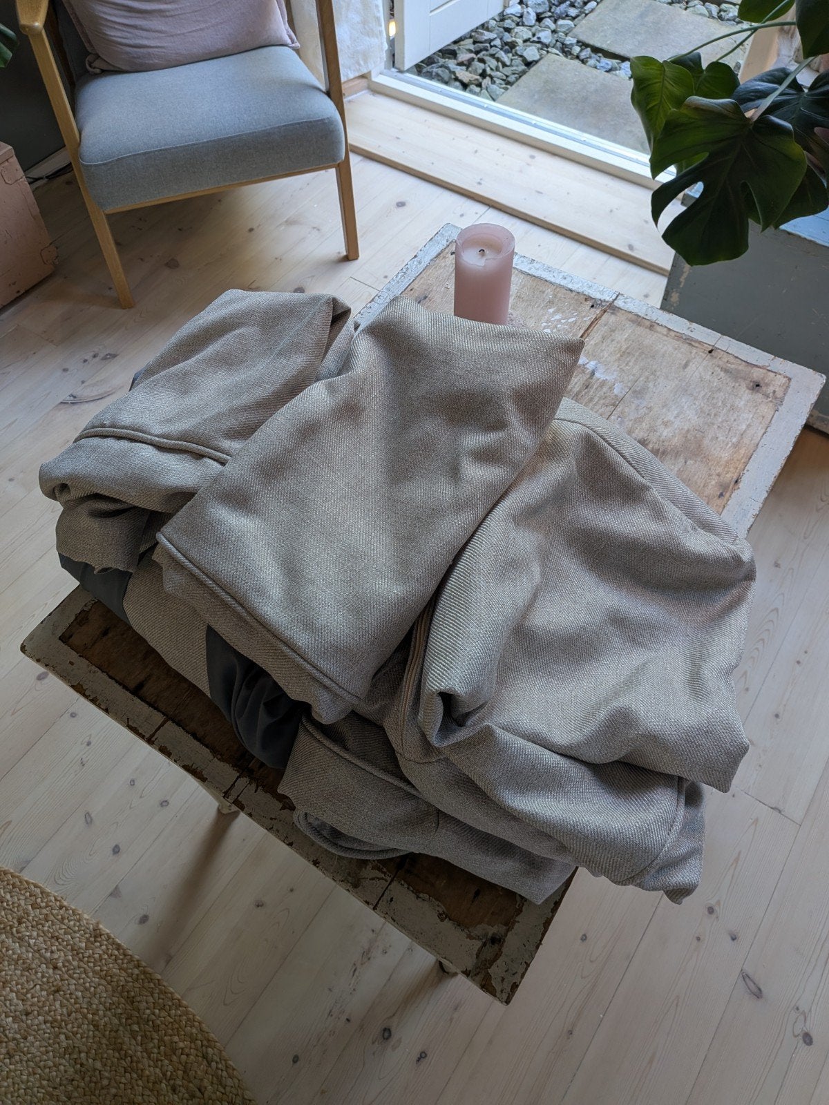 Hoes voor IKEA Ektorp 3-zitsbank - Kilanda lichtbeige, Gebruikt, Driepersoons, 75 tot 100 cm, Ophalen of Verzenden