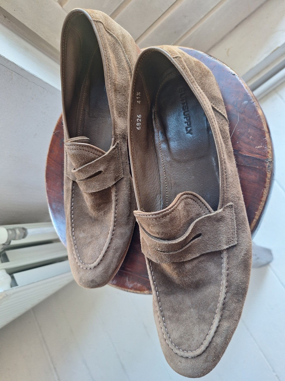 Suitsupply suède loafers - maat 41,5 (valt 42,5), Loafers, Bruin, Ophalen of Verzenden, Zo goed als nieuw