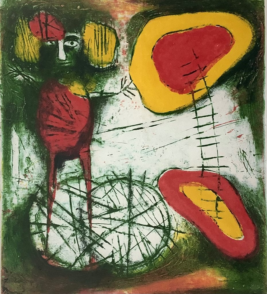 Prachtig ingekleurde ets, Antiek en Kunst, Kunst | Etsen en Gravures, 46 cm, Ophalen of Verzenden, Gesigneerd, Flora en Fauna