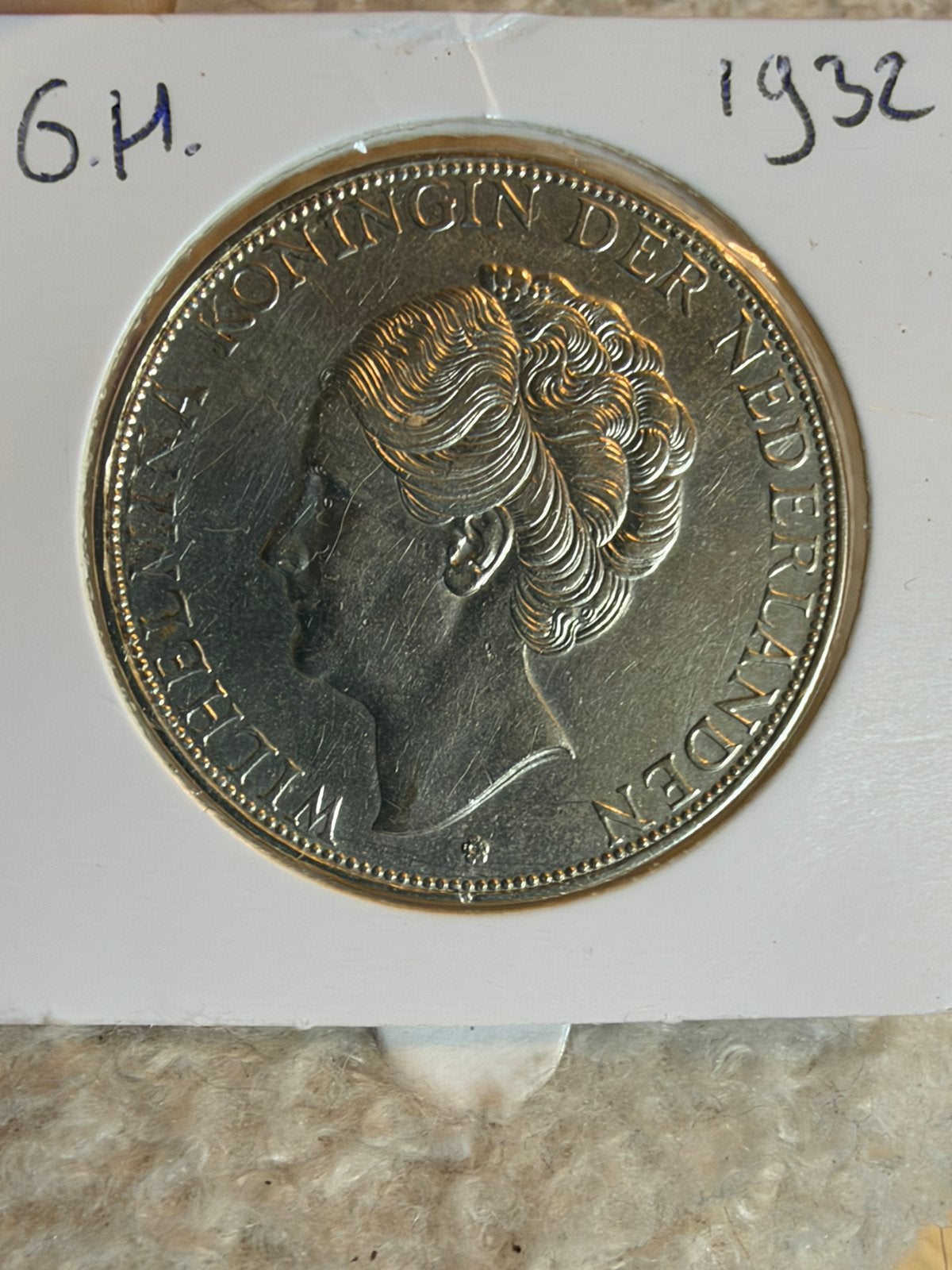 Rijksdaalder 1932 grof haar Wilhelmina, Zilver, Ophalen of Verzenden, Koningin Wilhelmina, Losse munt