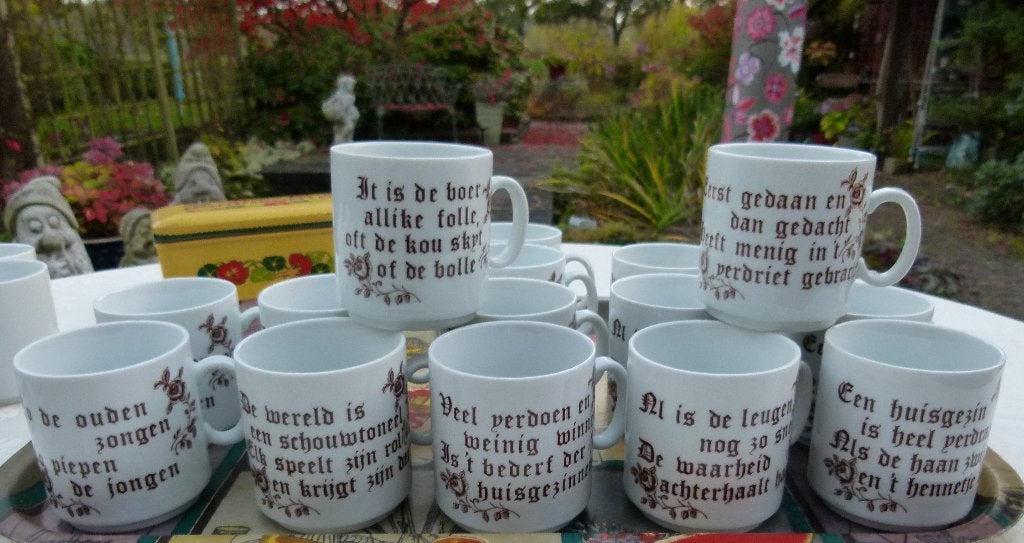Mokken met Spreuken / Gezegdes Nederlands + Fries + Muziek, Overige merken, Klassiek, Nieuw, Aardewerk