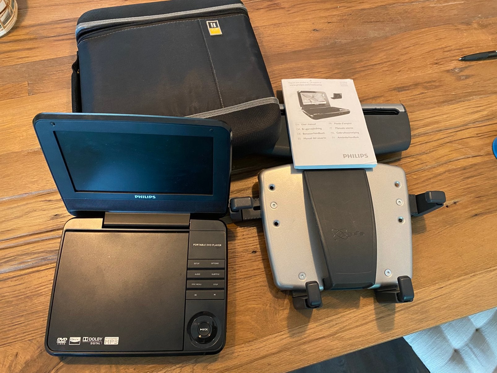 Philips portable dvd speler auto; nieuwstaat met opbertas.., Audio, Tv en Foto, Dvd-speler, Philips, Draagbaar, Ophalen of Verzenden