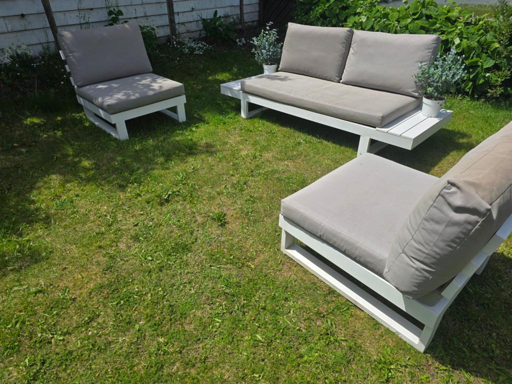 Life Outdoor Sensa loungeset - 2 stoelen en 1 bank, Ophalen, 4 zitplaatsen, Gebruikt, Aluminium